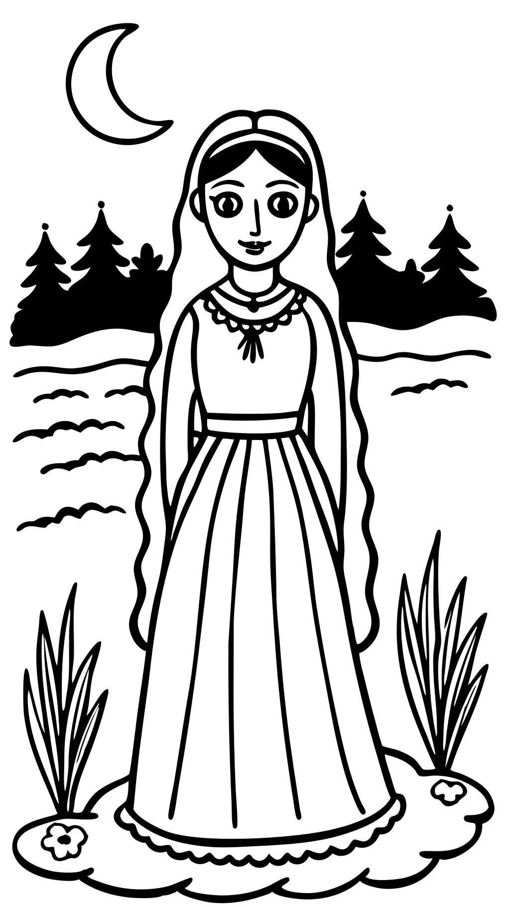 coloring pages la llorona drawing easy